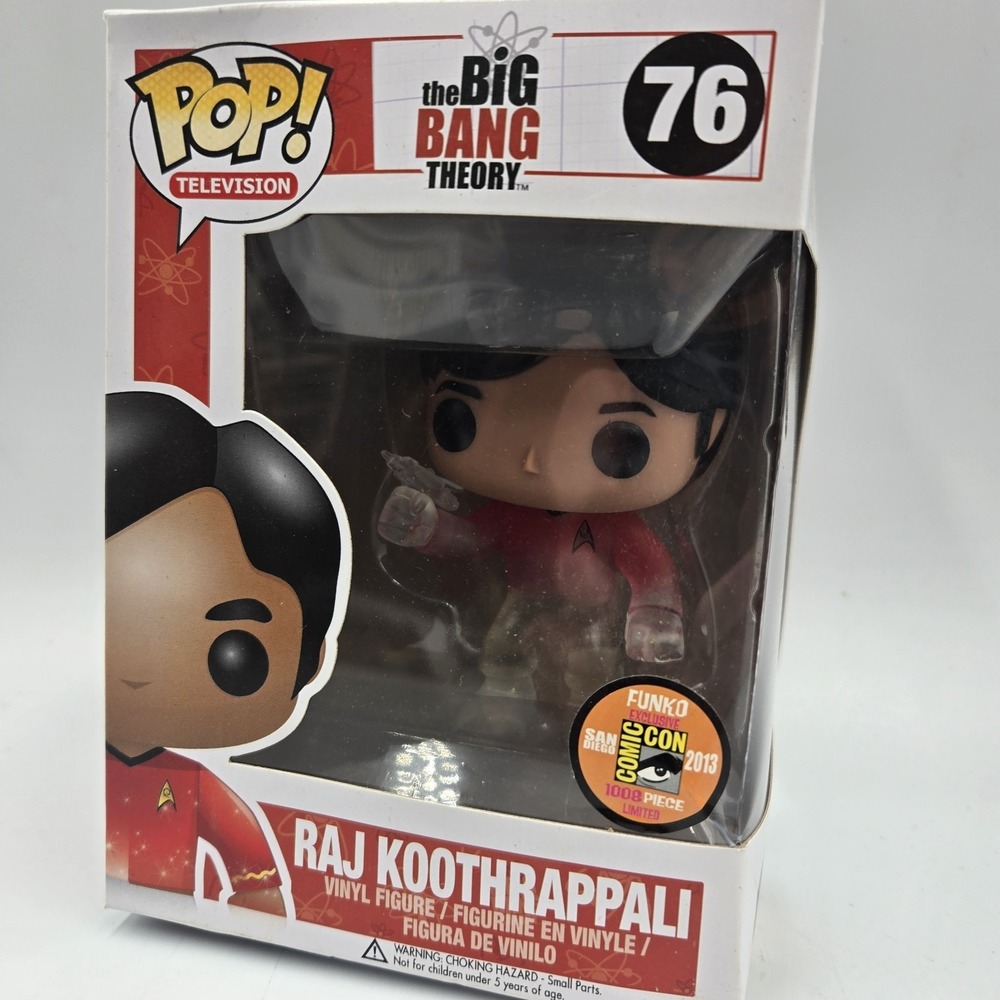 FUNKO POP! The Big Bang Theory Raj Koothrappali Star Trek #76 San Diego CC Comic